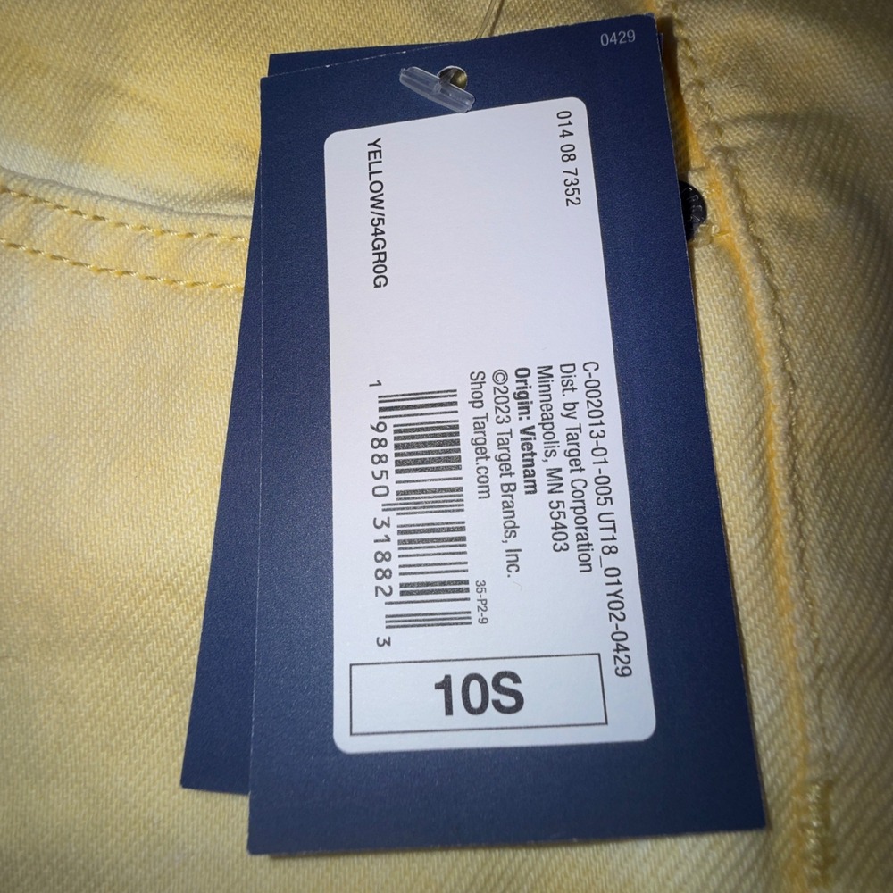 Universal Thread 90s Baggy Jeans Women 10 Short NWT Yellow Mid Rise Cotton - Picture 4 of 9
